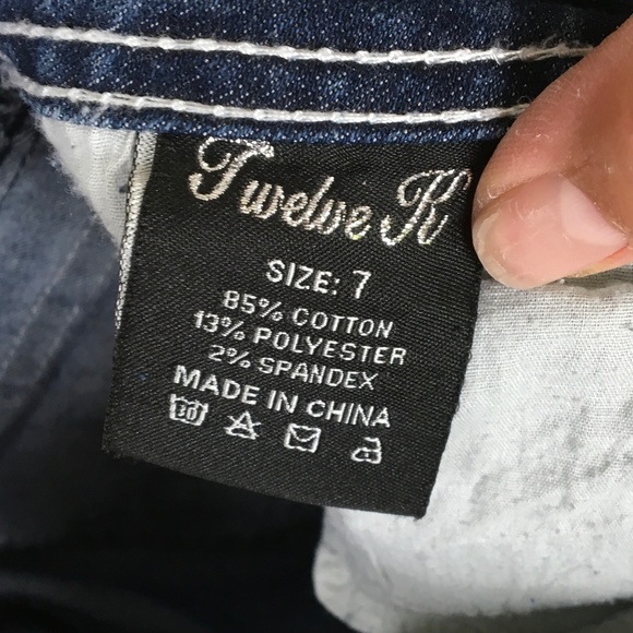 12K TWELVE K USA CROSS EMBELLISHED JEANS - Picture 7 of 8